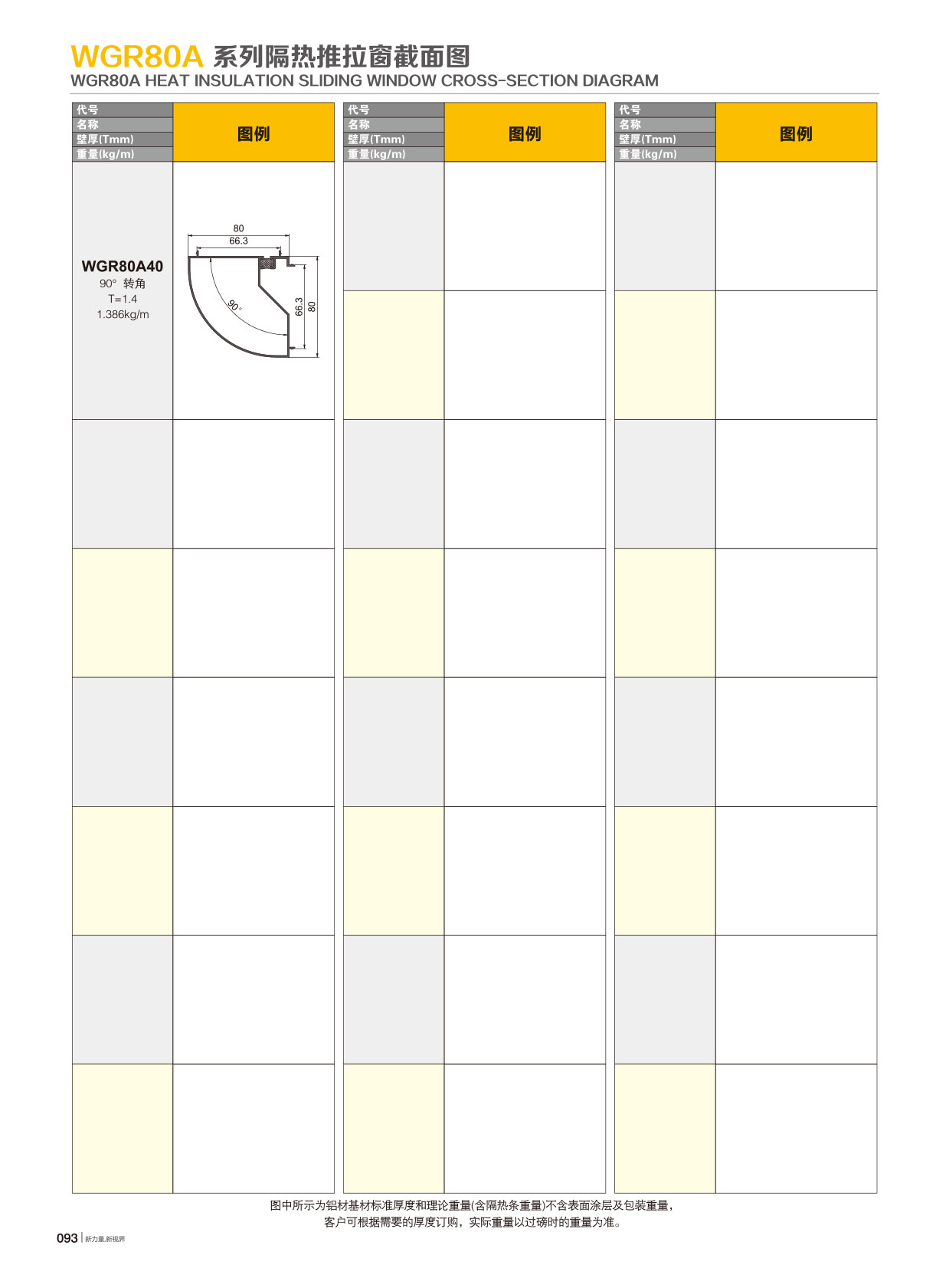 WGR80A隔热节能推拉系列